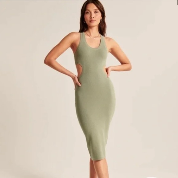 Abercrombie & Fitch | Elevated Knit Side Cutout Midi Dress - Picture 1 of 2